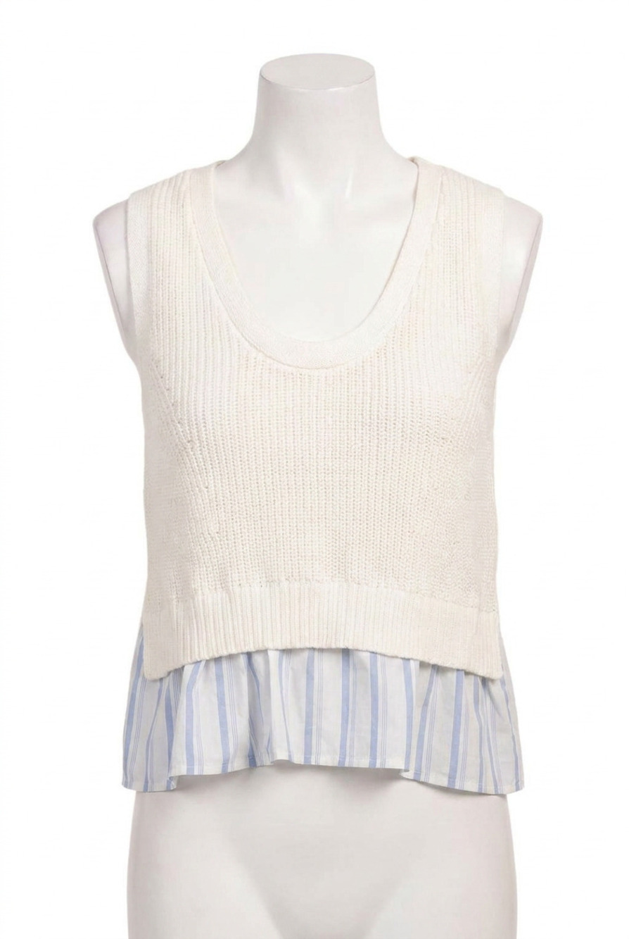 NEW CENTRAL PARK WEST rae twofer tank top in white
